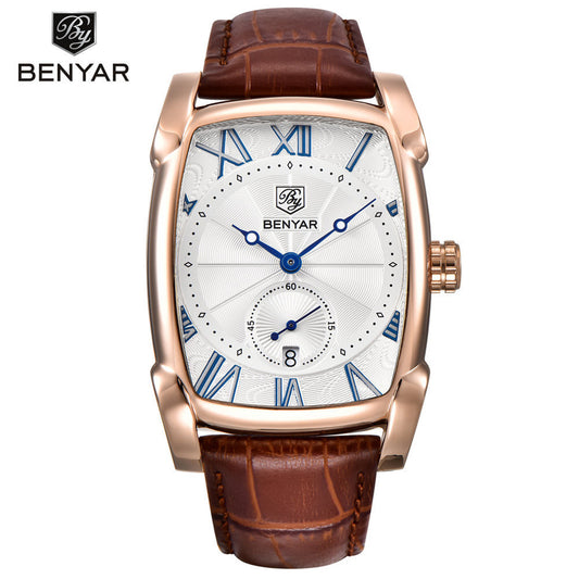 Benyar Square Dial Casual Men's Quartz Watch Foreign Trade Hot Selling Watch