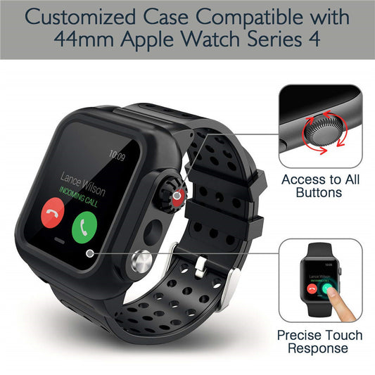 Applicable to Apple Watch series4 waterproof case + breathable sports silicone strap iWatch waterproof case