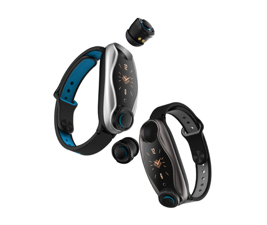 sports  bluetooth  binaural call heart rate blood pressure monitoring headset breathing light smart bracelet watch