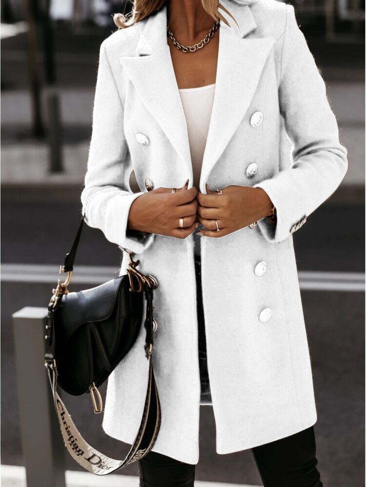 long-sleeved suit collar double-breasted Nizi coat coat women