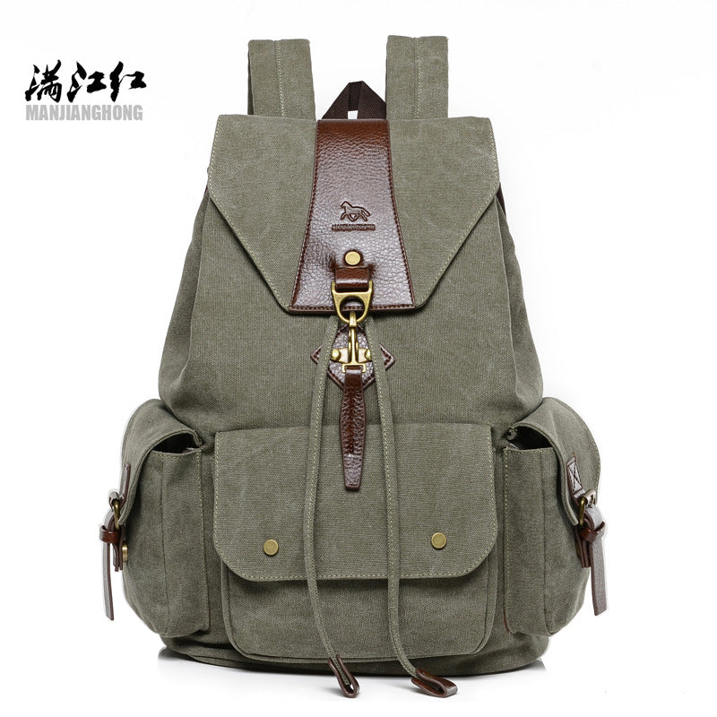 new personality retro men canvas big travel backpack female fashion backpack student bag
