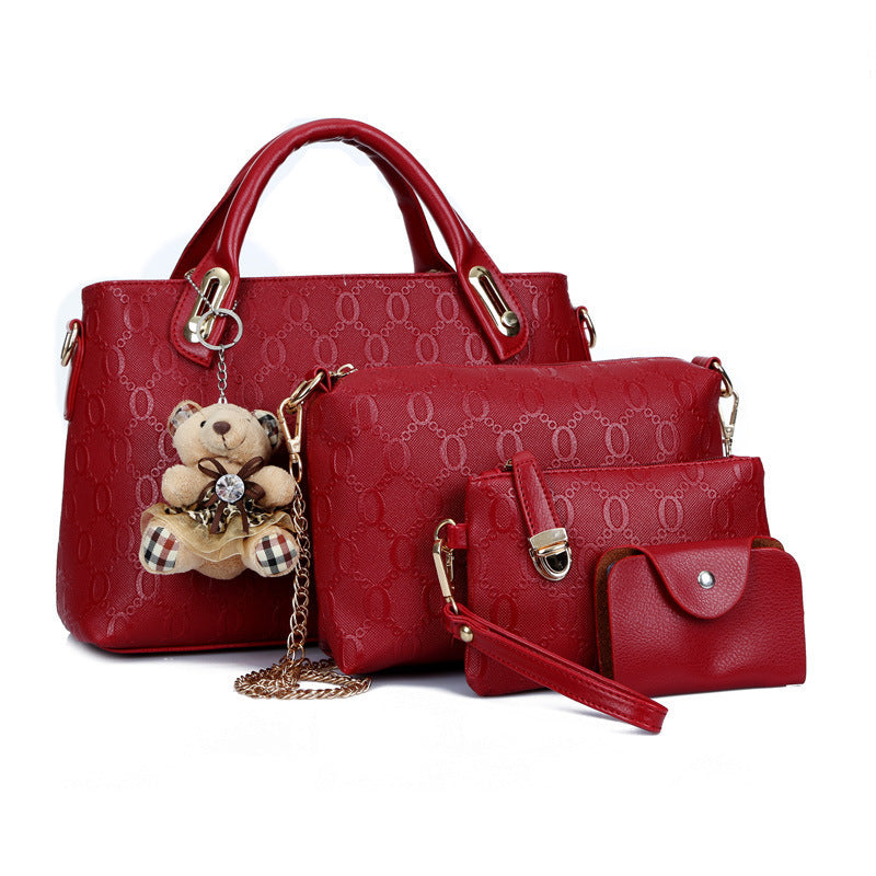 new handbags, bear all-match four-piece suit, messenger handbags, fashion ladies bags wholesale