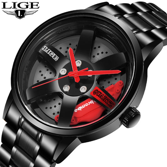 LIGE/Lige Foreign Trade New Wheel Watch Personalized Dial Quartz Waterproof Watch