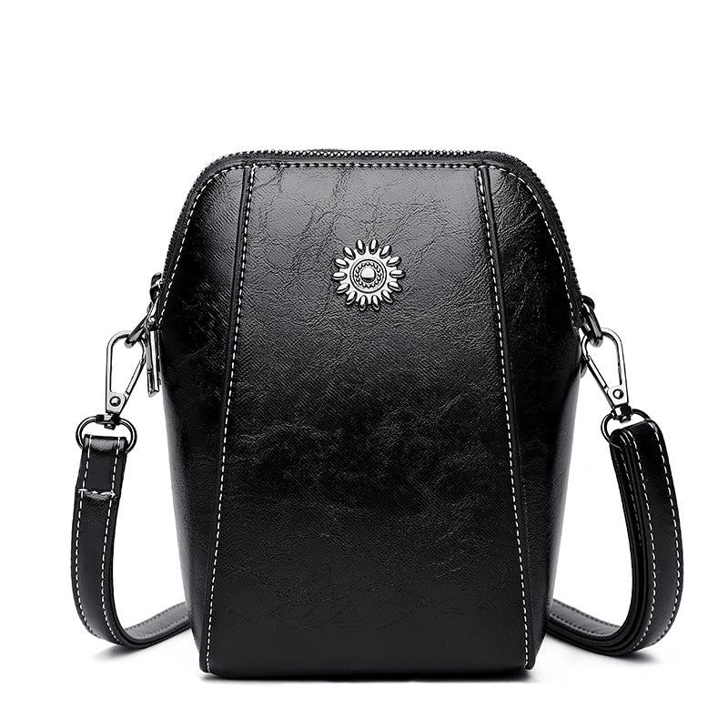 Trendy Soft Leather Mobile Phone Bag Women's Crossbody Mini Small Bag Fashion Vertical Style Small Mobile Phone Bag