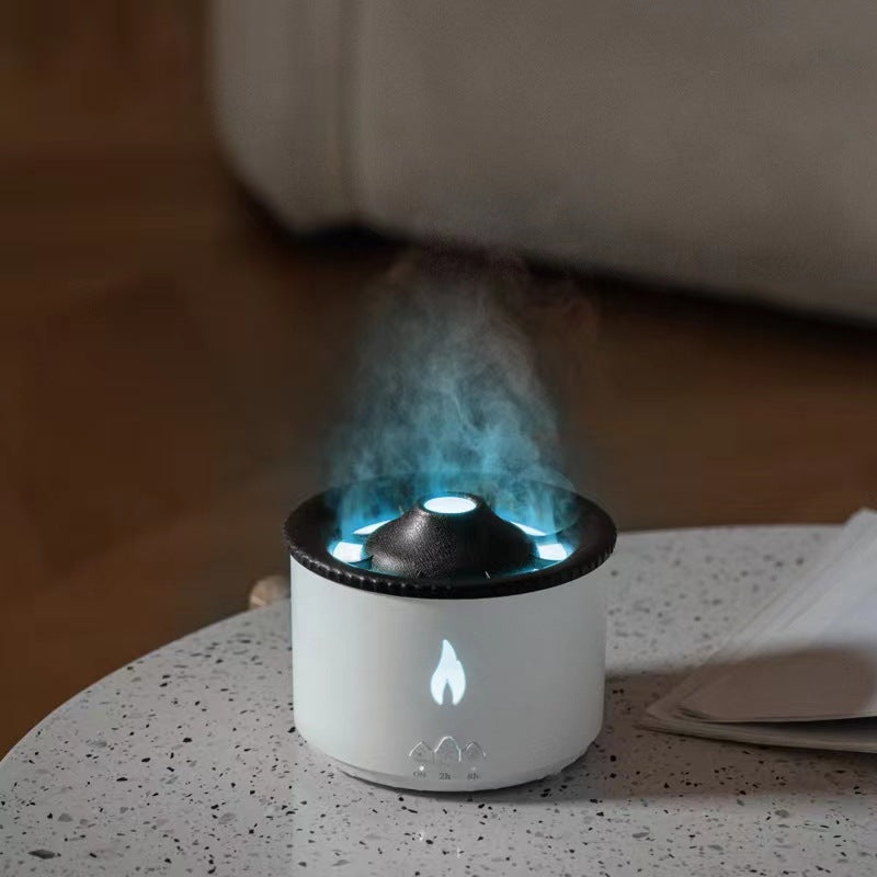 New creative volcano aromatherapy machine flame lamp spray jellyfish humidifier new type spit ring humidifier wholesale