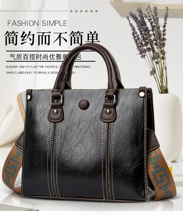 Tote bag large capacity bag women's fashion women's bag wholesale Europe and the United States bags hand-held one-shoulder diagonal bag double-shoulder straps