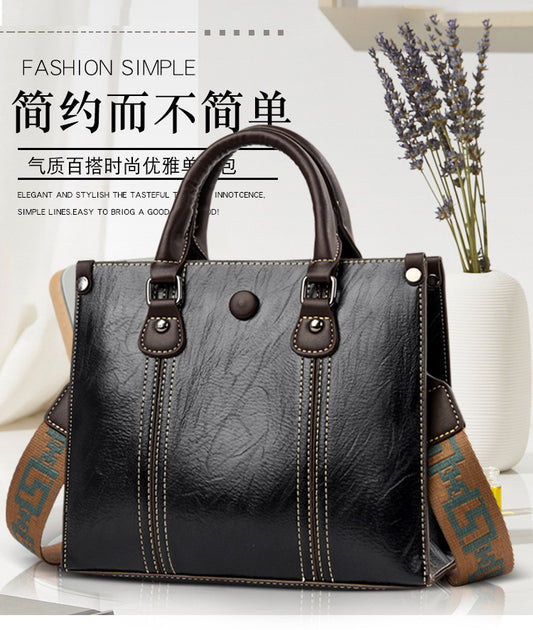 Tote bag large capacity bag women's fashion women's bag wholesale Europe and the United States bags hand-held one-shoulder diagonal bag double-shoulder straps
