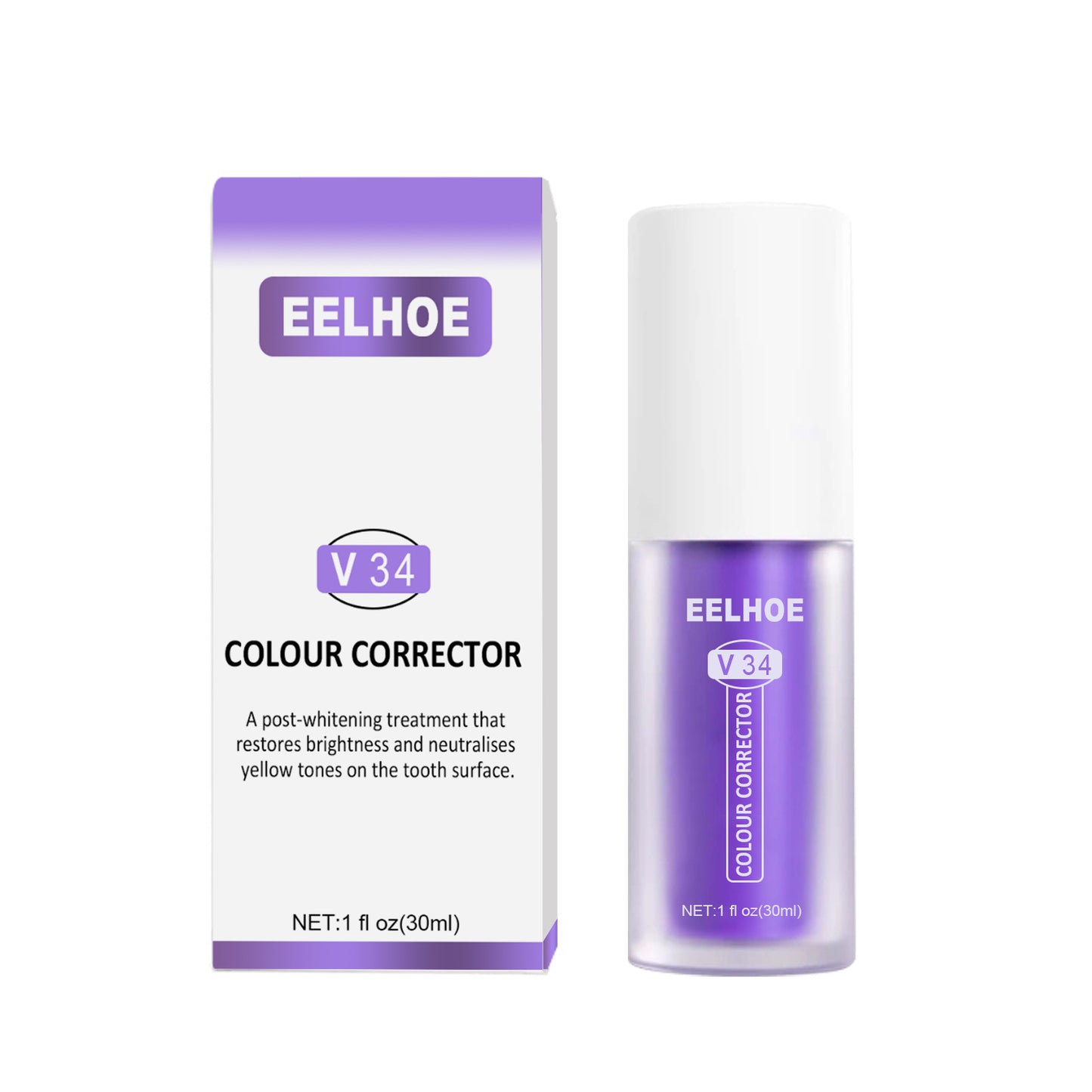 EELHOE V34 toothpaste repair teeth repair oral cleaning purple orange toothpaste dazzle white and remove tooth stains