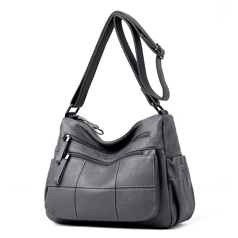 new bag women's pure color casual one-shoulder Messenger bag simple and versatile middle-aged ladies mother bag large capacity