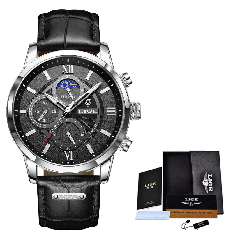 new quartz watch quartz multi-functional chronograph watch