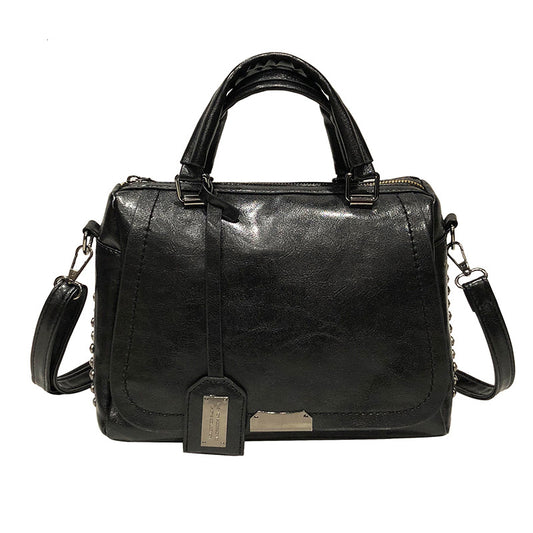 bag women's large-capacity portable shoulder bag simple solid color retro diagonal bag