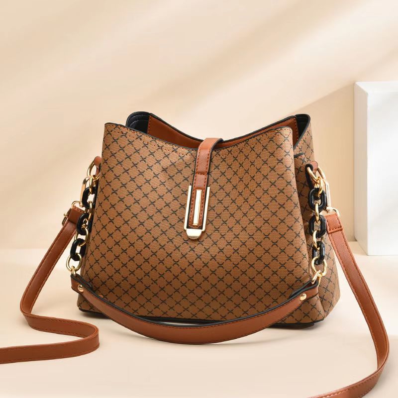 Retro Pattern Ladies Single Shoulder Handbag Fashionable Shoulder Large Capacity Bag