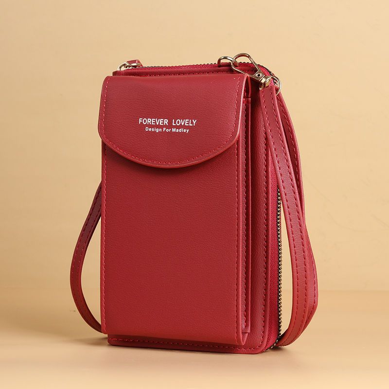 Sweet Vertical Small Messenger Bag Korean Girls Mini Small Bag Versatile Fashion Zipper Coin Purse Portable Hanging Bag