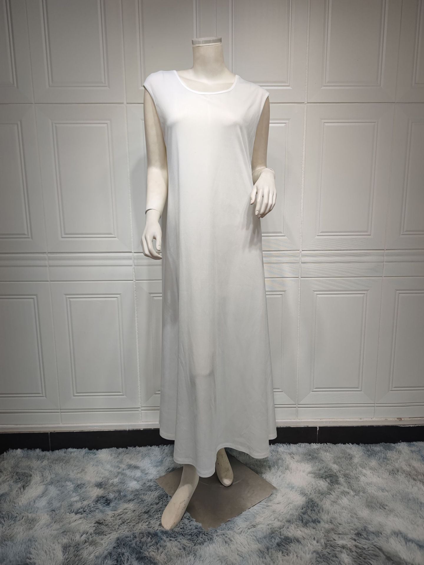 MQ063 Middle East Muslim Dubai robe 2023 foreign trade women's white splicing large size women's abaya robe
