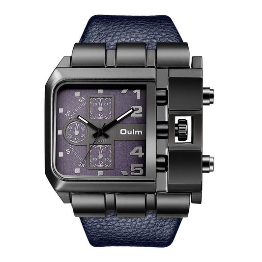 Oulm Large Dial Quartz Men's Watch Casual Belt Men's Watch Personality Foreign Trade Square Manufactor Wholesale