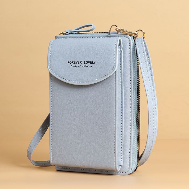 Sweet Vertical Small Messenger Bag Korean Girls Mini Small Bag Versatile Fashion Zipper Coin Purse Portable Hanging Bag