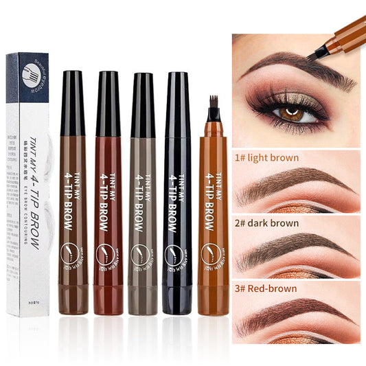 four-fork liquid eyebrow pencil micro-carving Korean version 4-fork four-point liquid water eyebrow pencil durable anti-sweat and waterproof